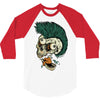 skull punk style 3/4 Sleeve Shirt