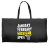 January February Michigan April - March Madness Basketball Weekender Totes