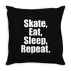 Skates Eat Sleep Repeat Throw Pillow
