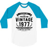 Genuine Premium Vintage 1977 Classic Perfectly Aged Limited Edition 3/4 Sleeve Shirt