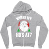 where my ho's at   christmas santa Zipper Hoodie