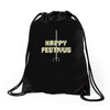 happy festivus Drawstring Bags