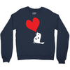 bird love heart animal graph note music party pop art gift Crewneck Sweatshirt