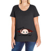 October Peeking Out Baby Boy Ladies Curvy T-Shirt