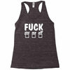 fuck you me off fun Racerback Tank