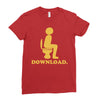 downloading poop Ladies Fitted T-Shirt