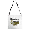 happiness is watching gilmore girls Adjustable Strap Totes