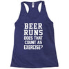 beer runs does that count as exercise funny Racerback Tank