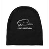 i can't adult today white logo Baby Beanies