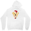 golden retriever dog with red santa's hat Unisex Hoodie