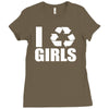 i recycle girls  funny Ladies Fitted T-Shirt