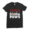christmas dogs and paws Ladies Fitted T-Shirt