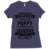 Super Cool Poppy Of A Freaking Awesome Grandson Ladies Fitted T-Shirt