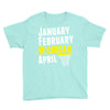 January February Michigan April - March Madness Basketball Youth Tee