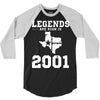 legends are born in 2001 hoodie 9 3/4 Sleeve Shirt