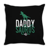 Daddy Saurus Throw Pillow