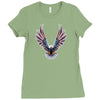 american eagle usa flag wings Ladies Fitted T-Shirt
