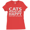 cats make me happy you, not so much Ladies Fitted T-Shirt
