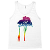 giraffe reaching up with its long neck to eat leaves off branches from Tank Top