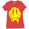 melting acid smiley face Ladies Fitted T-Shirt