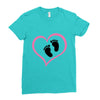Baby Girl with Heart Any Name Customized Ladies Fitted T-Shirt