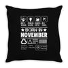 Born In November Throw Pillow