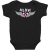 angel wing believe breast cancer Baby Bodysuit