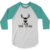 i am the stag stag night hen wedding mens 3/4 Sleeve Shirt
