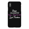 Dear Parents Tag You're It Love Teachers Women's iPhoneX