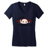 December Peeking Out Baby Girl Women's V-Neck T-Shirt