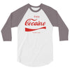 enjoy cocaine funny gray 3/4 Sleeve Shirt