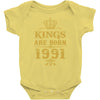 kings are born in 1991 Baby Bodysuit