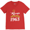 kings are born in 1963 V-Neck Tee