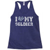 i love my soldier navy camouflage Racerback Tank