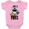 who loves pugs Baby Bodysuit