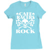 biker t shirt cafe racers ton up boys rockers greasers rock &amp; roll Ladies Fitted T-Shirt