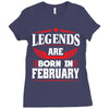 Legends Are Born In February Ladies Fitted T-Shirt