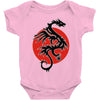 sun dragon with pearl   black red white Baby Onesie