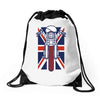 british biker Drawstring Bags