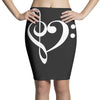 music heart rock baseball Pencil Skirts