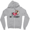i love my rabbit Zipper Hoodie