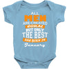 all men are created equal but only the best are born in january Baby Bodysuit