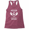 woman with a boxer Racerback Tank