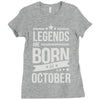 legends are born in october Ladies Fitted T-Shirt