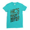 zombie right behind Ladies Fitted T-Shirt