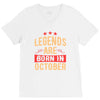 legends are born in october V-Neck Tee