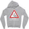 body under construction road sign Zipper Hoodie