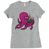 purple octopus playing the bagpipes Ladies Fitted T-Shirt
