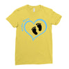 Baby Boy with Heart Any Name Customized Ladies Fitted T-Shirt