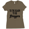 tis the season to be preggers baseball Ladies Fitted T-Shirt